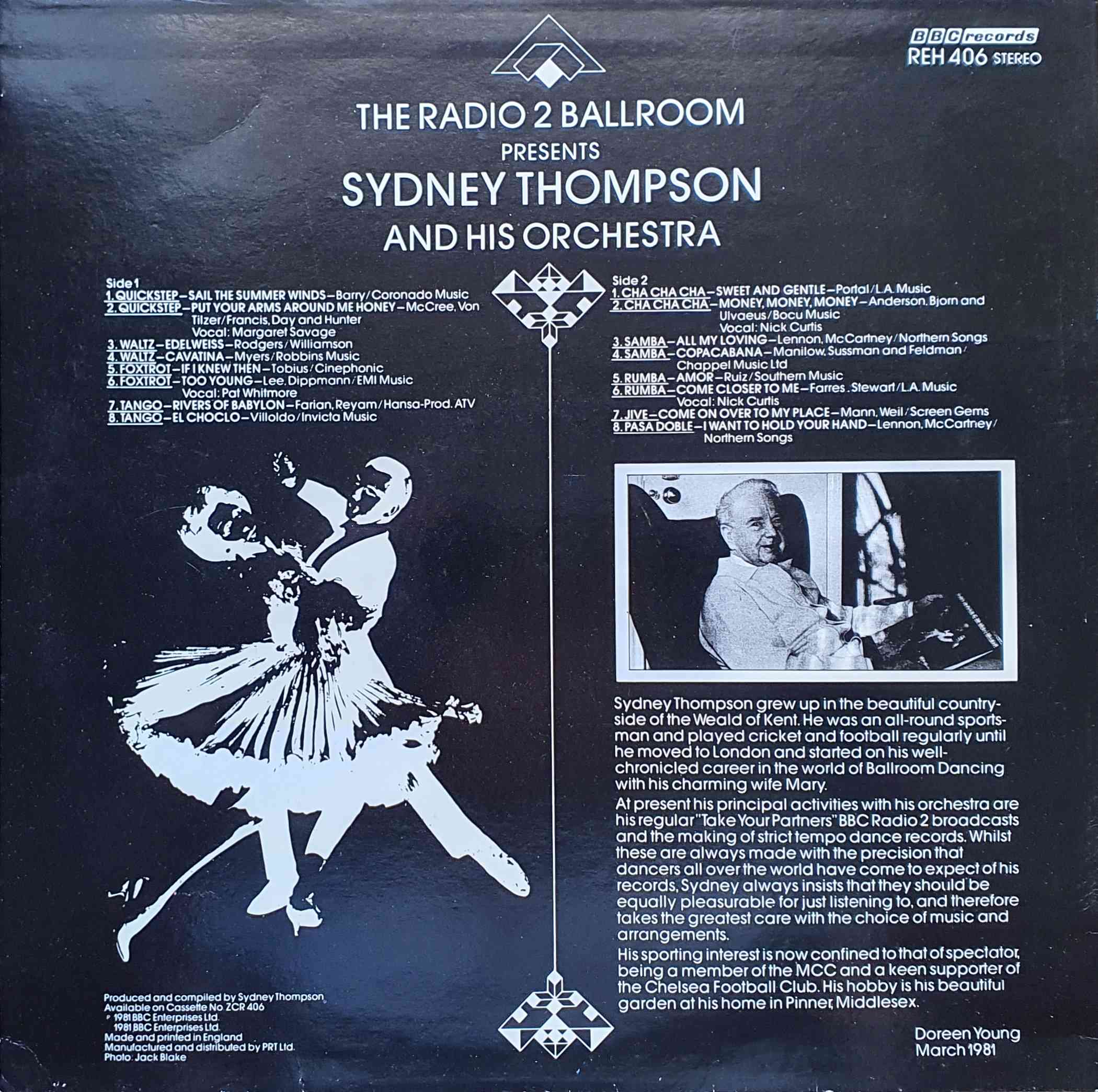 Picture of REH 406 Radio 2 ballroom: Sydney Thompson and his orchestra by artist Sydney Thompson from the BBC records and Tapes library